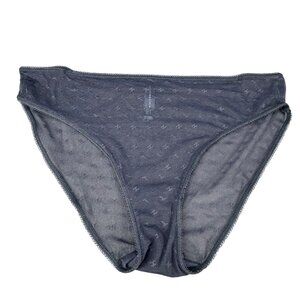 Tommy Hilfiger Womens Size Large Panty Bikini Sheer Mesh Navy Blue NWOT